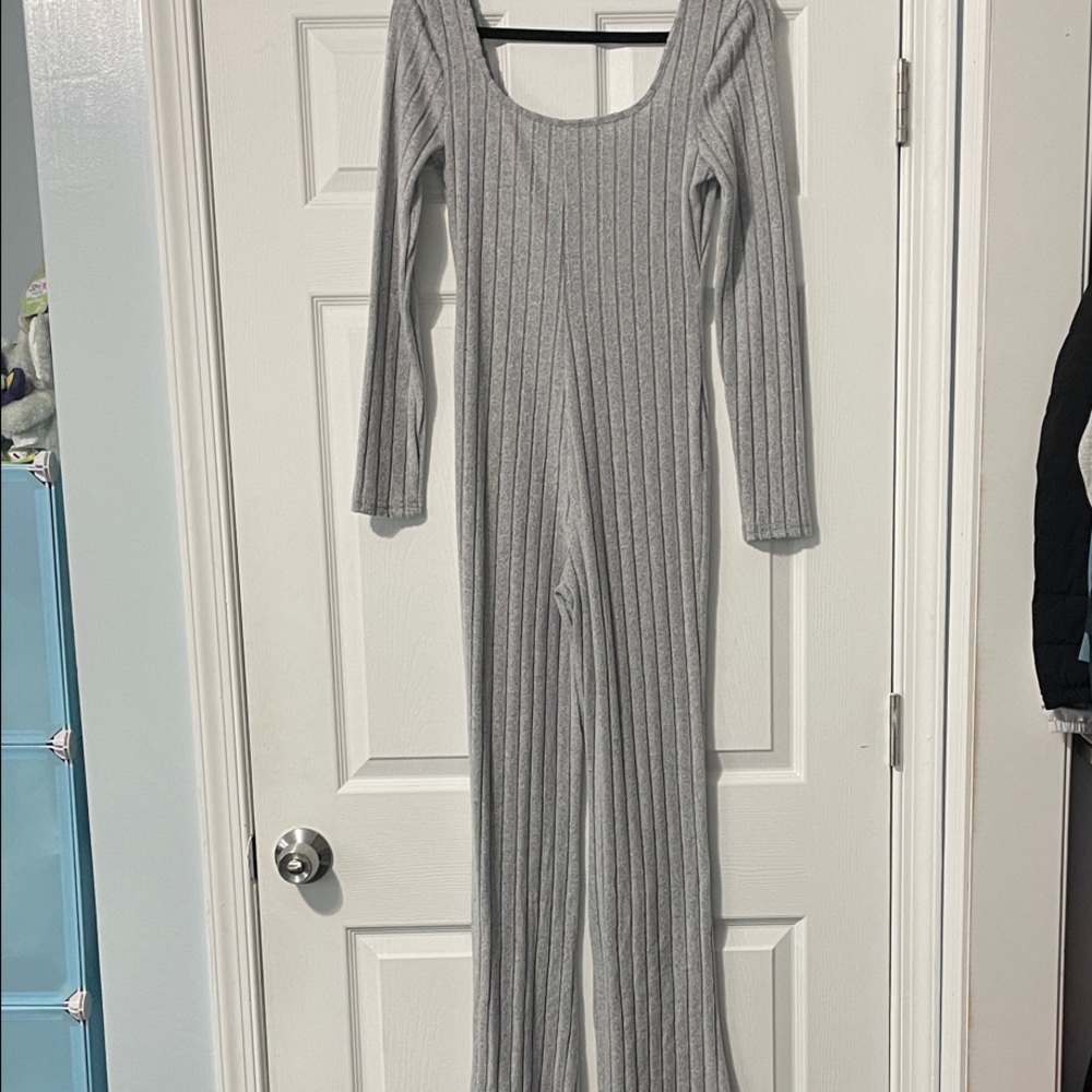 SHEIN Gray Ribbed Jumpsuit